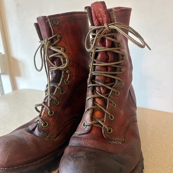 Vintage Golden Retriever Work Boots Women Size 9.5 Men 7.5 - Picture 9 of 11